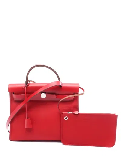 Pre-owned Hermes 2019 Herbag Pm Zip Handbag In Red