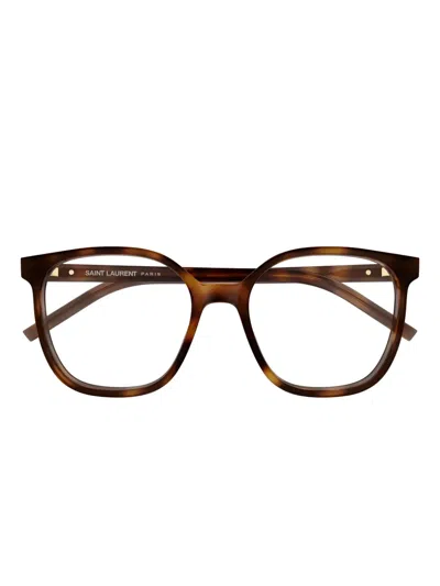 Saint Laurent Sl M155003-havana-havana-transparent In Brown