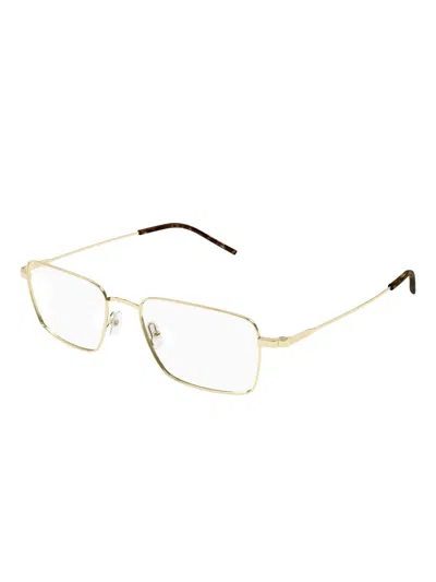 Saint Laurent Square-frame Glasses In Gold