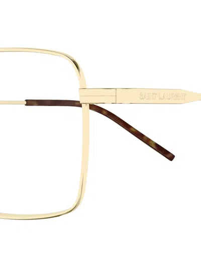 Saint Laurent Square-frame Glasses In Gold