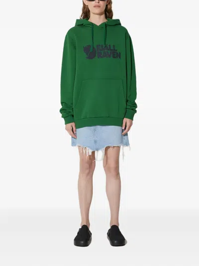 Fjall Raven Logo Hooded Sweatshirt In Green