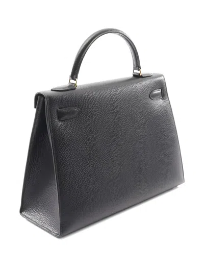 Pre-owned Hermes 1991 Kelly 32 Gold Hardware Handbag In Black