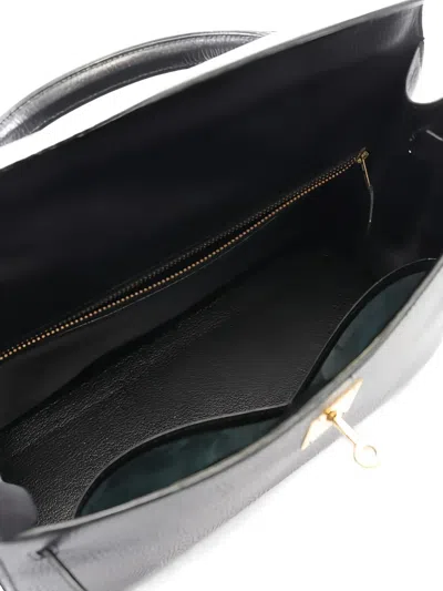 Pre-owned Hermes 1991 Kelly 32 Gold Hardware Handbag In Black