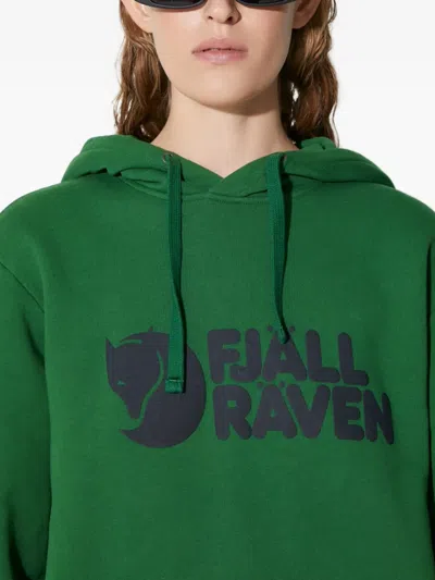 Fjall Raven Logo Hooded Sweatshirt In Green