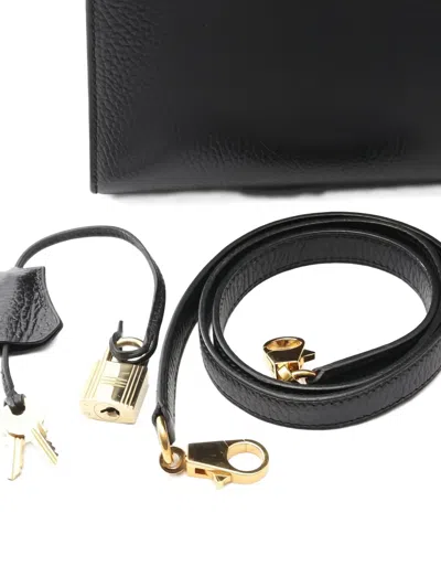 Pre-owned Hermes 1991 Kelly 32 Gold Hardware Handbag In Black