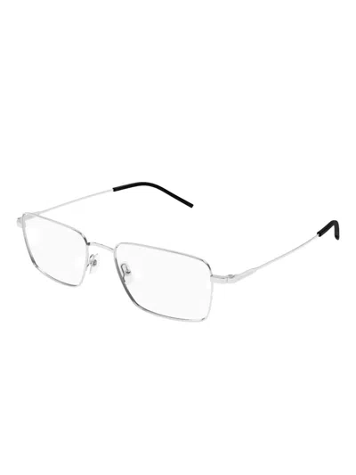 Saint Laurent Rectangle-frame Glasses In Metallic