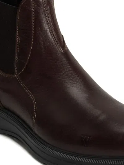 Woolrich Elastic-panel Leather Boots In Multi