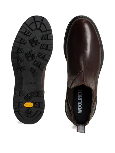 Woolrich Elastic-panel Leather Boots In Multi