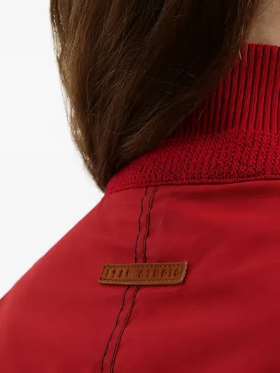 1989 Studio Reversible Jacket Ribbed Collar Cuffs Side Pockets In Red