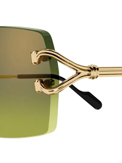 Cartier Rectangular Sunglasses In Brown