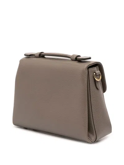 Pre-owned Gucci 2016-2025 Small Dollar Calf Interlocking G Satchel In Gray