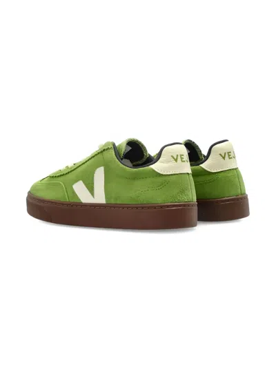 Veja Kids Suede Small Volley Trainers In Green