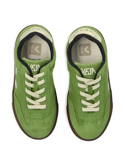 Veja Kids Suede Small Volley Trainers In Green