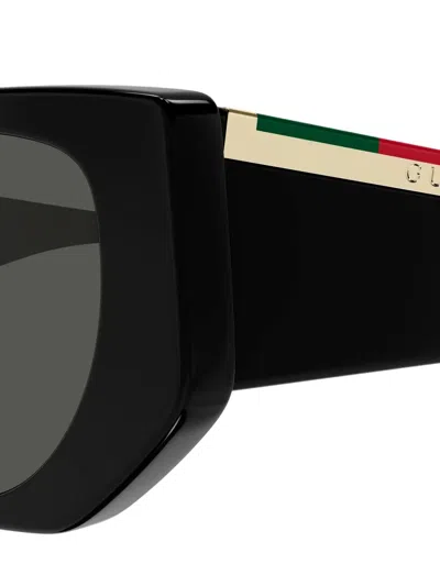Gucci Subtle Web 53mm Geometric Acetate Sunglasses In Black