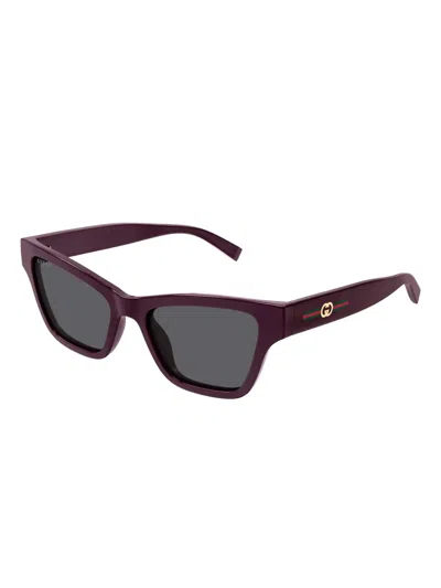 Gucci Eyewear Square Frame Sunglasses In Burgundy