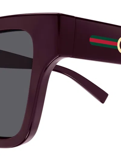 Gucci Eyewear Square Frame Sunglasses In Burgundy