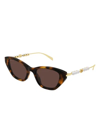 Gucci Gg1968s Linea Emblem 003 Havana Gold Brown Sunglasses In Multi