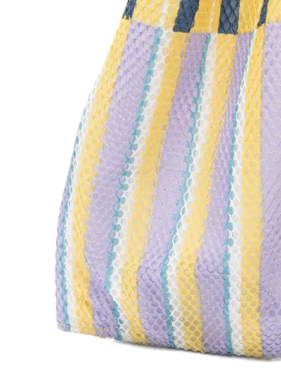 Epice Elziver Striped Mesh Shoulder Bag In Yellow