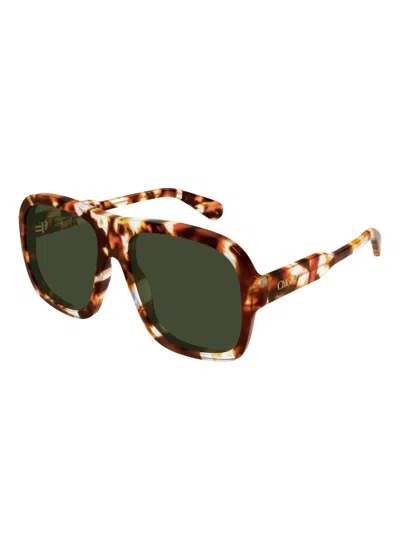 Chloé Geometric Ch0331s Sunglasses In Brown