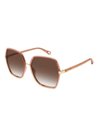 Chloé Geometric Ch0262s Sunglasses In Brown