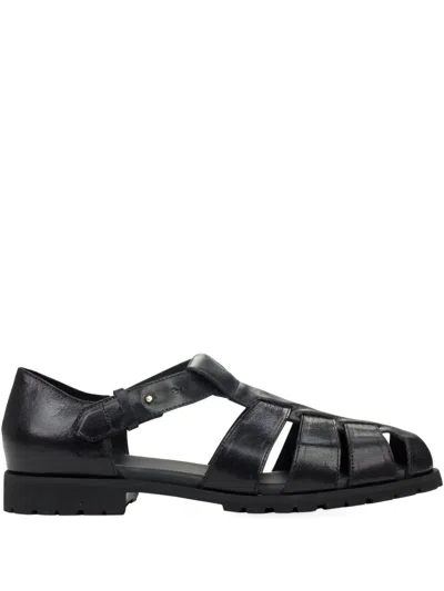 Aimé Leon Dore Black Fisherman Sandals In Black