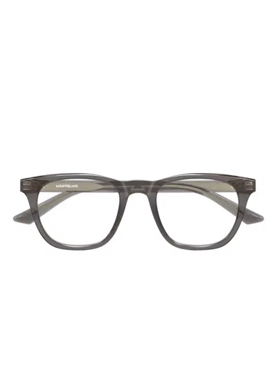 Montblanc Round-frame Glasses In Gray
