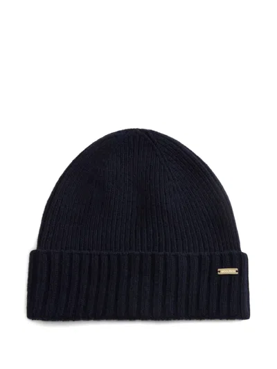 Woolrich Wool-blend Beanie Hat Set In Blue