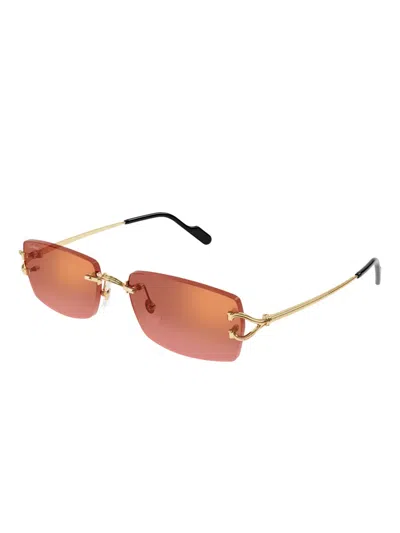 Cartier Round-frame Sunglasses In Gold