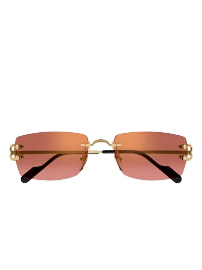 Cartier Round-frame Sunglasses In Gold