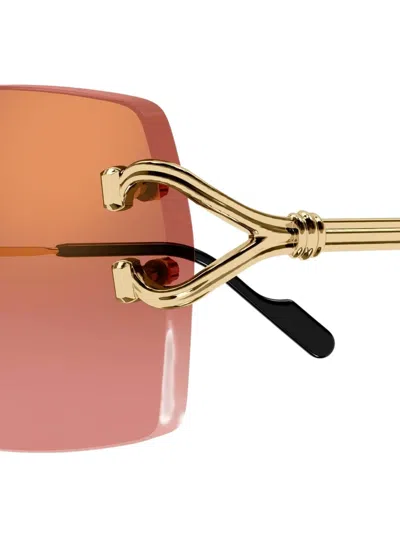 Cartier Round-frame Sunglasses In Gold