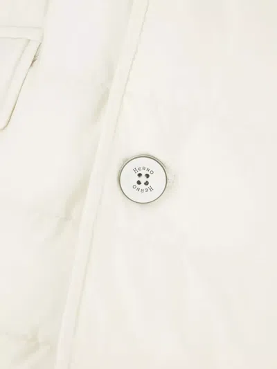 Herno Quilted Jacket With High Collar And Pockets In White