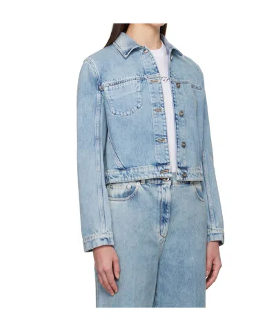 Lanvin Denim Cropped Jacket Patch Pocket In Blue