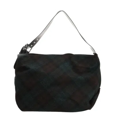 Vivienne Westwood Maxime Large Shoulder Bag Harris Tweed Check Dark-check In Black