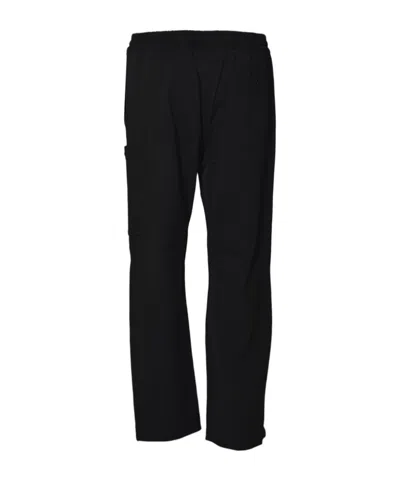 C.p. Company Relaxed-fit Black Trousers With Elastic Waistband And Utility Pockets In Black