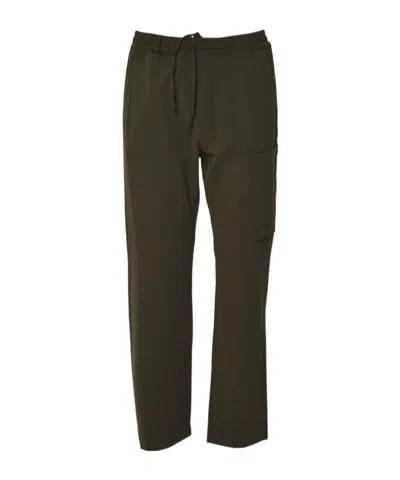 C.p. Company Straight-leg Trousers With Elastic Waistband And Cargo Pocket In Brown