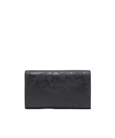 Diesel 1dr Logo-plaque Glitter Wallet In Black