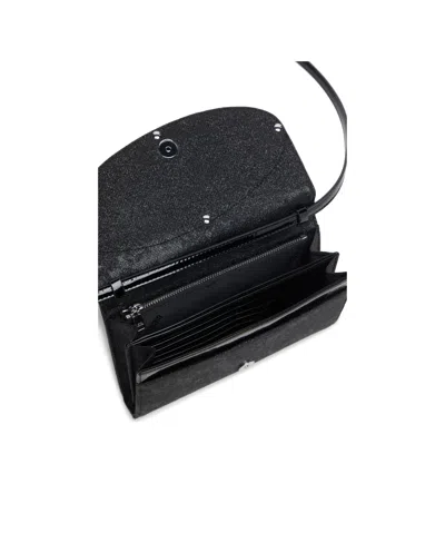 Diesel 1dr Logo-plaque Glitter Wallet In Black