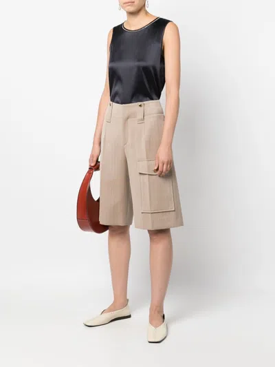 Peserico Silk Embellished Shell In Black