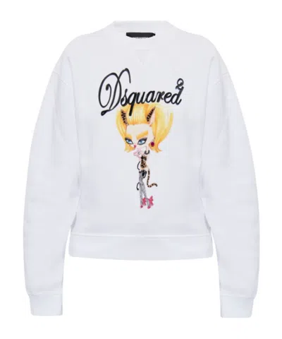 Dsquared2 Long-sleeved Sweatshirt In White