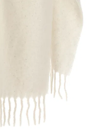 Peserico Sequin-embellished Fringed Cape In Brown