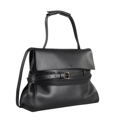 Moschino Tie Me Shoulder Bag In Black