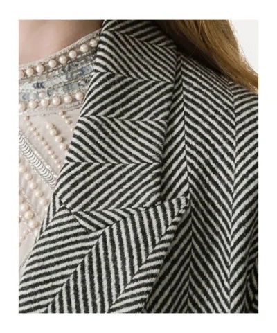 Forte Forte Herringbone Pattern Coat Flap Pockets In Gray