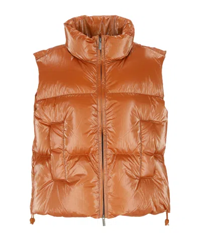K-way Thille Padded Gilet In Brown