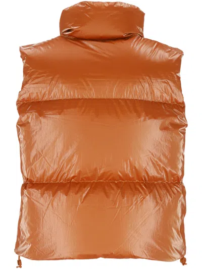 K-way Thille Padded Gilet In Brown