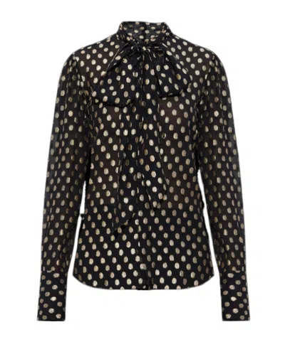 Dsquared2 Polka-dot Tie Shirt In Black