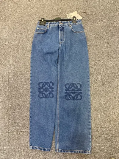 Loewe Anagram Baggy Jeans In Blue
