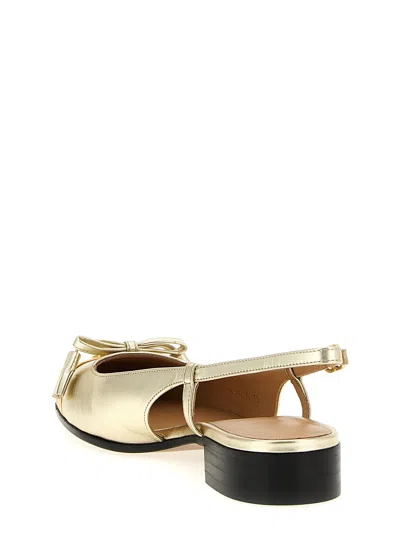 Valentino Garavani Valet Du Roi Vlogo Metallic Leather Slingback Ballerina Flats In Multi