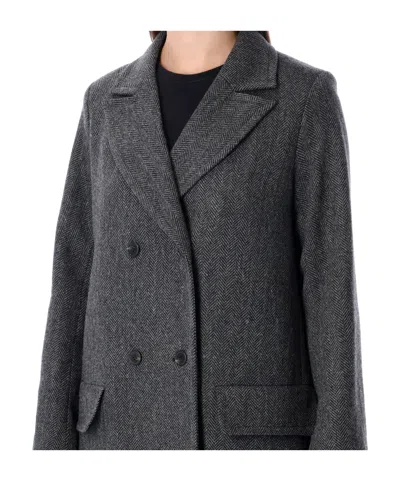 Apc A.p.c. A.p.c. Ginny Wool Double-breasted Coat In Gray