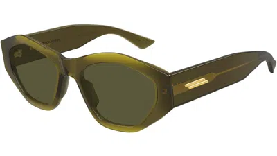 Bottega Veneta 53mm Geometric Sunglasses In Green