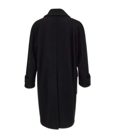 Tagliatore Notched-lapel Coat In Black